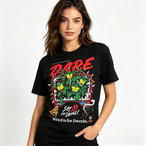 Vintage D.A.R.E. Teenage Mutant Ninja Turtles Meme T-Shirt for Women, 100% Premium Cotton Retro 90s Graphic Tee, Oversized Streetwear, Custom Printed Funny TMNT Top
