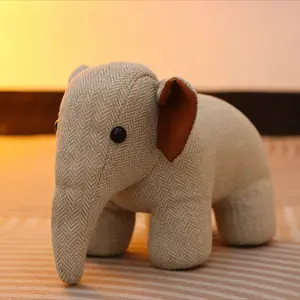 30cm Cute Elephant Door Stopper with PU Ears, Decorative Fabric Door Wedge, Blocks Summer Drafts & Bugs, Non-Slip, Ideal for Home, Office, and Kids Room
