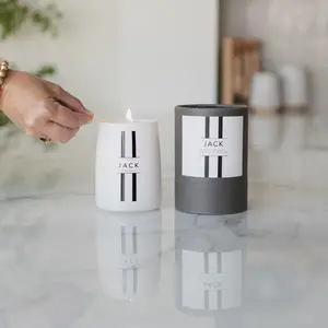 JACK STRIPE [pumpkin] Limited Edition Black & White Striped Candle with Pumpkin Cinnamon & Vanilla Scent 12.5 oz 70+ Hours Burn Time