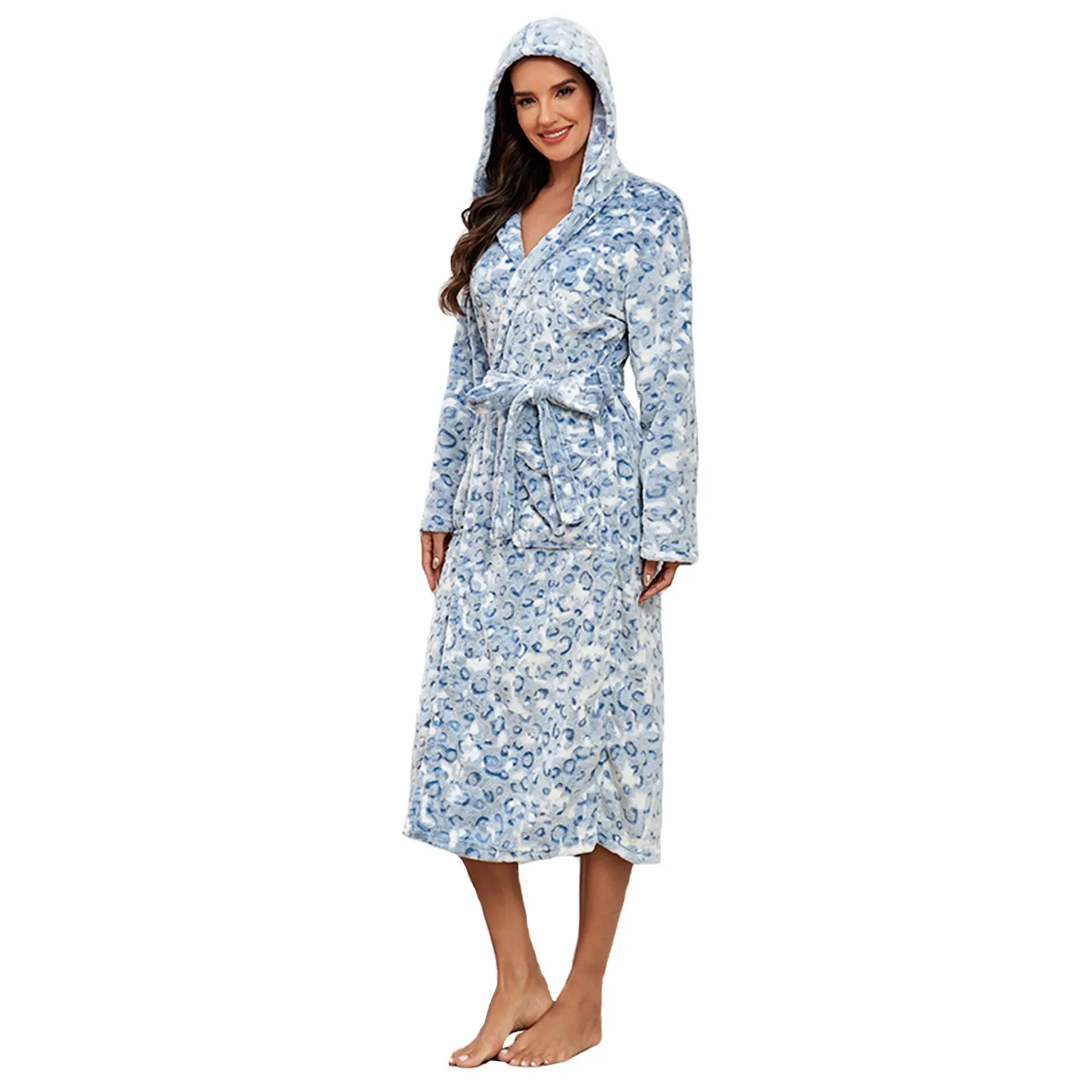 Back printed leopard print blue