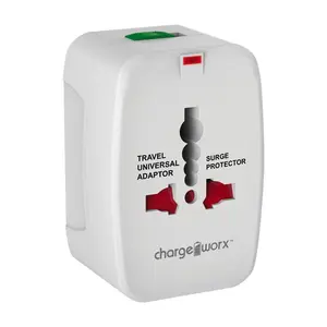 Chargeworx Int'l Power Adapter Plug Surge Protector LED Indicator
