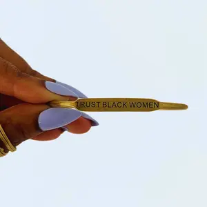 "Trust Black Women" Brass Bangle, 100% Brass, Handstamped, Adjustable, Great for Stacking, Affirmation Bangle for Women