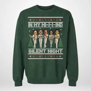 In My Mind Silent Night Ugly Christmas Sweatshirt, Temptations Christmas Sweatshirt, Black Santa Sweatshirts