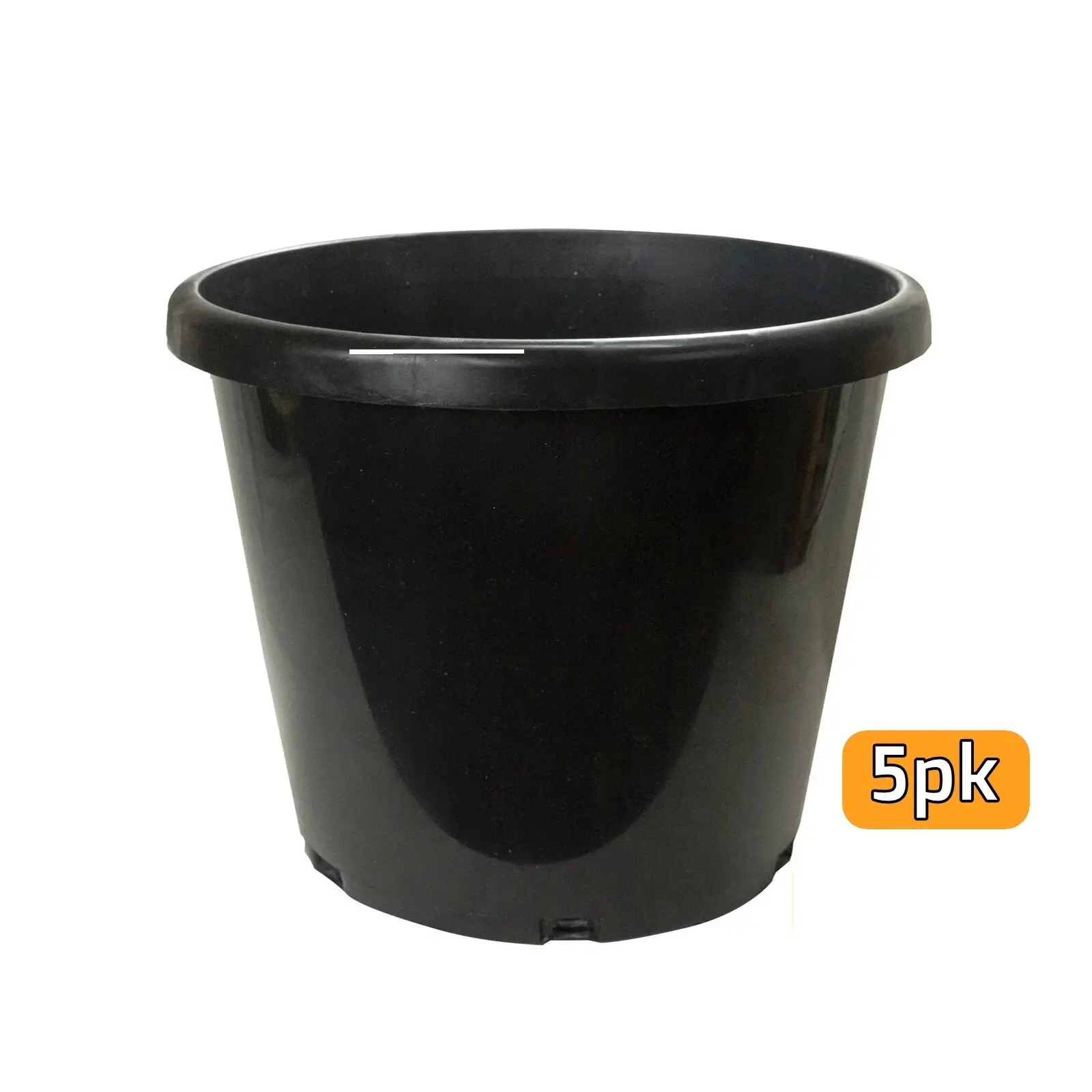 10-Gal Tall Nursery Pots (5-Pack) - Premium Injection Molded Black Plastic, Heavy Duty Commercial Grade with Drainage Holes, Reinforced Rims, UV Resistant, Stackable Up to 747 Units - Ideal for Perennials, Plant Growth Support