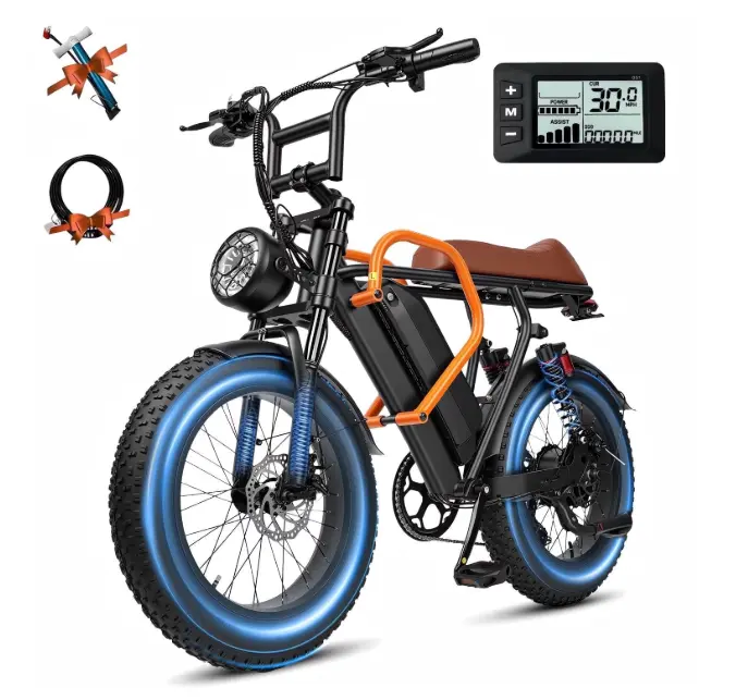 73D Adult High-Speed Fat Tire Utility E-Bike - 1500W Peak Power, 48V 18Ah Removable Battery, 30 MPH Top Speed, 40-60 Mi Range, Full Suspension, 20"x4.0" Fat Tires, LED Headlights, All-Terrain for Hill-Climb & Mountain Ride, UL 2849 Certified