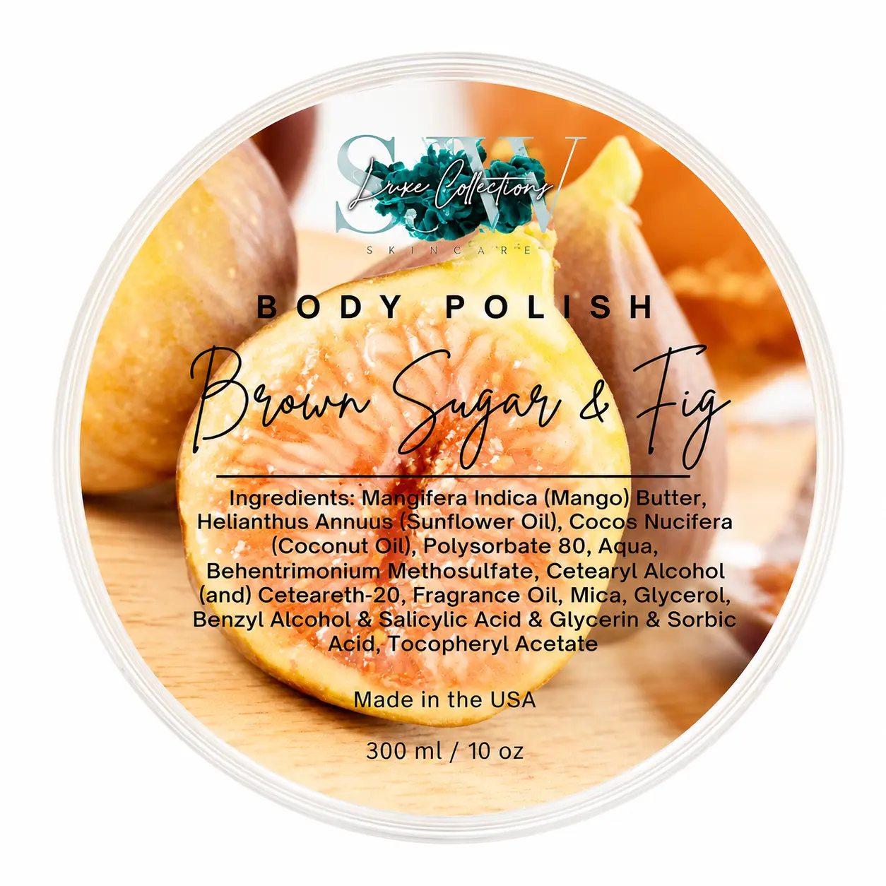 SJW Luxe Collections Brown Sugar & Fig Body Scrub - Refreshing Exfoliant for Supple Skin - 10 oz