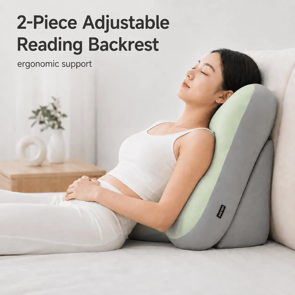 2pcs Angle-Adjustable Memory Foam Wedge Pillow Backrest Cushion - Ergonomic Bed/Sofa Reading Pillow for Relaxation
