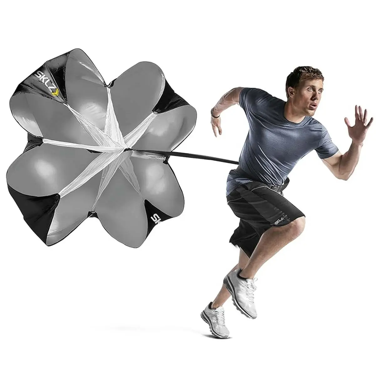 54-Inch Speed Chute Resistance Trainer for Adults, Running Parachute with 15-30 lbs of Force and a Quick-Release Adjustable Belt