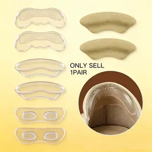 1Pair Silicone Gel Heel Cushion Insoles, Self-Adhesive Heel Protector Pads for Foot Care