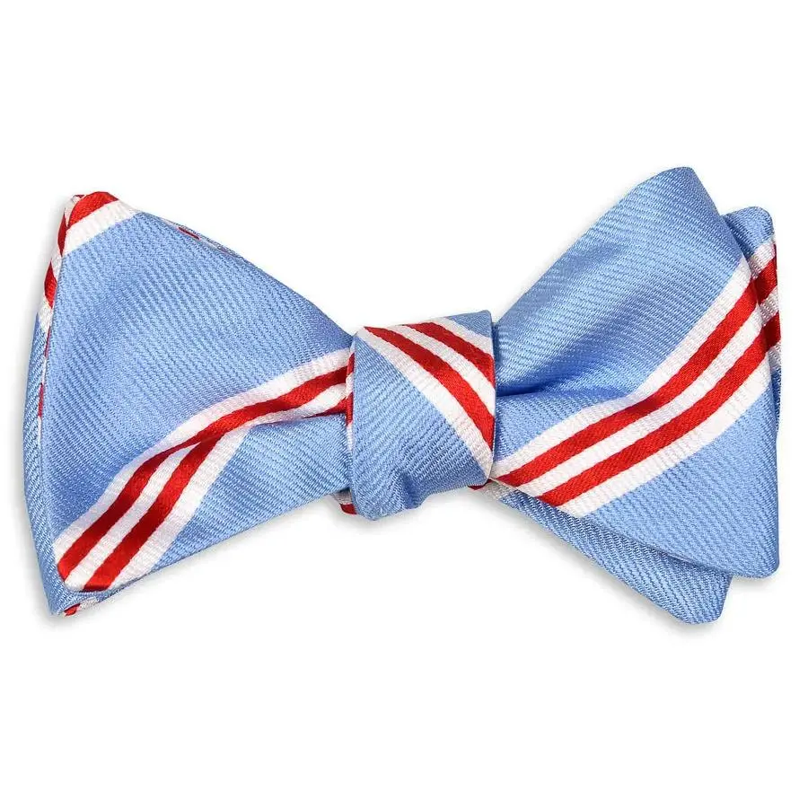 Statesman Stripe Light Blue Bow Tie
