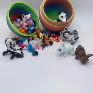 Baby Pocket Pets Easter Gift Set - 6  Micro Mini Baby Flexi Fidgets and Egg House