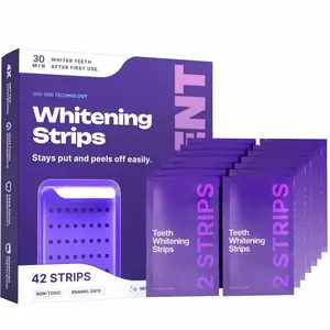 DRDENT Purple Teeth Whitening Strips-42 strips 21 Whitening Sessions - Safe for Enamel - Non Sensitive Teeth Whitening - Peroxide-Free - Daily Oral Care