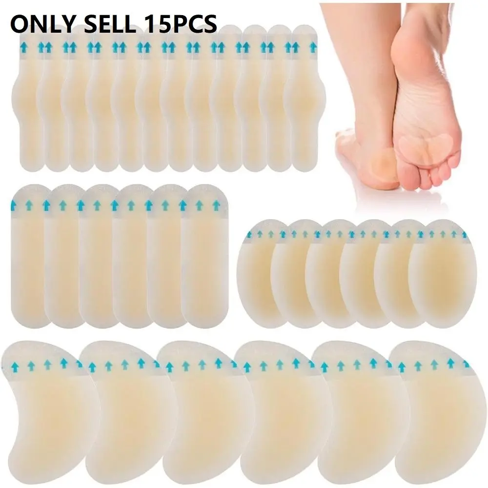 15pcs Blister Plasters for Feet, Blister Plasters Heel, Blister Gel,Invisible Blister Plasters Bandages Waterproof Blister Protector Feet Blister Cushion Plaster for Heel Foot Toe Daily Foot Protection