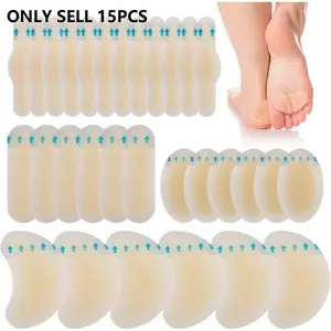 15pcs Blister Plasters for Feet, Blister Plasters Heel, Blister Gel,Invisible Blister Plasters Bandages Waterproof Blister Protector Feet Blister Cushion Plaster for Heel Foot Toe