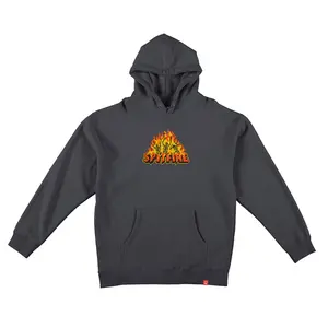 Spitfire Wheels Hoody Hellfire Pullover Charcoal Grey