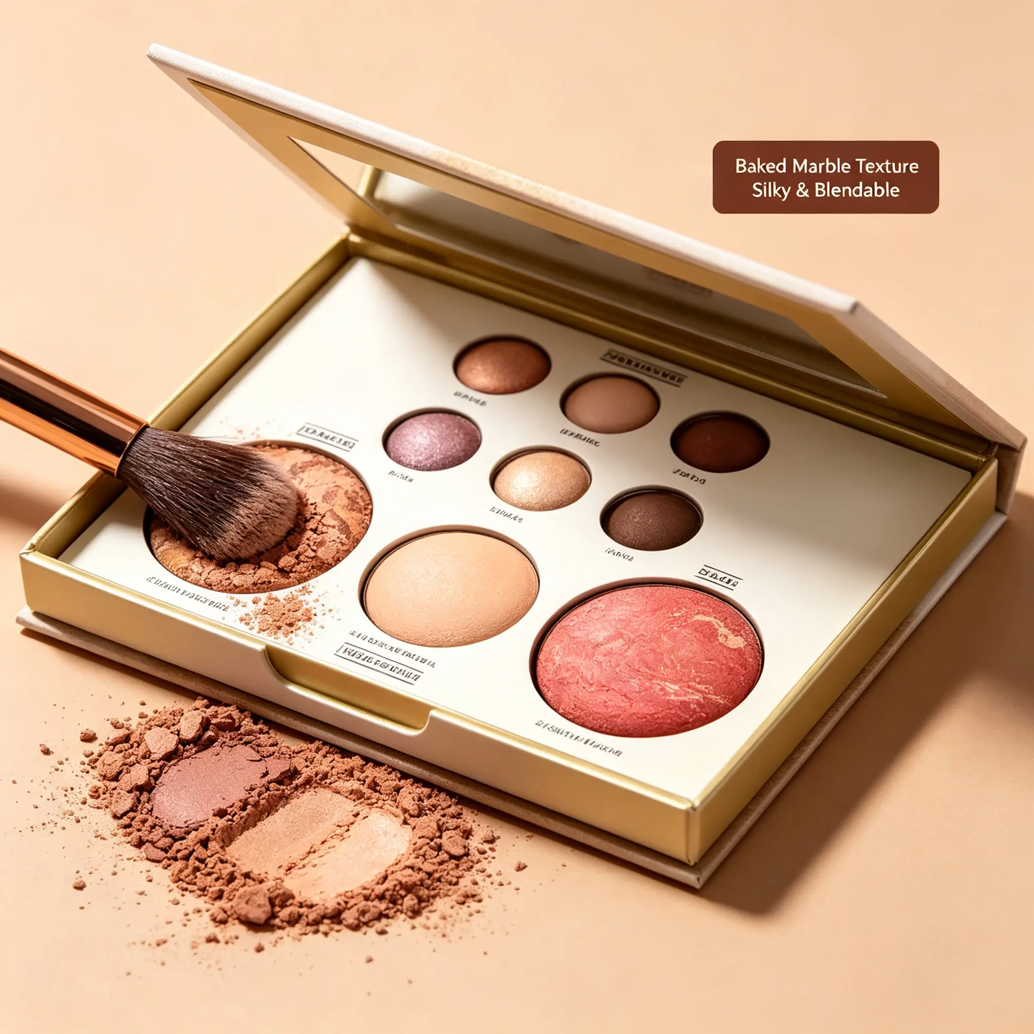 All-in-One Baked Makeup Palette, Multifunctional Eyeshadow Bronzer Blush Highlighter Portable Travel Face Makeup Kit