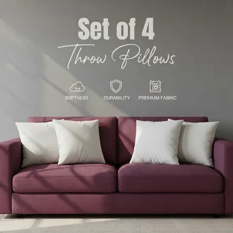 Utopia Bedding White Soft Bounce Pillow Inserts - Pack of 4 - Plush Brushed Durable Fabric for Daily Use, Breathable Supportive Memory Foam, Hand Wash/Spot Clean Only - Luxury Hotel Style, Lofted, Fluffs with Covers - Living Room, Bed Accessories
