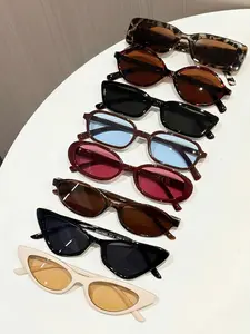 8 Pairs Women's Fashion Small Frame Summer Sunglasses, Multiple Frame Designs, Ideal for Outdoor Activities, Dates, Parties, Beach