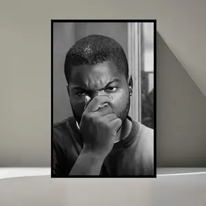 Ice Cube Bathroom Canvas Wrap Movie Poster, Room Decor, Home Decor, Wall Print, Art Poster for Gift, Wall Art, Funny Movie Bathroom, Bathroom Wall Decor, Frame Not Included Cotton Hand