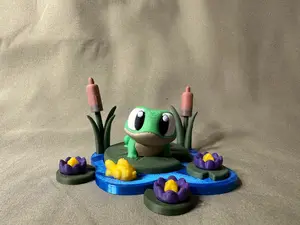 3D Printed Frog with Lily Pad