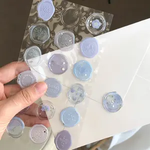 Elegant Wax Seal Sticker for Envelopes, DIY Craft Transparent Adhesive Label, Decorative Stickers, Perfect for Letter Sealing & Handmade Projects