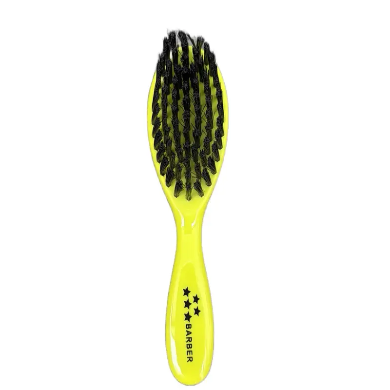5 Stars Barber Brush - Yellow Handle with Black Bristles for Professional Grooming
