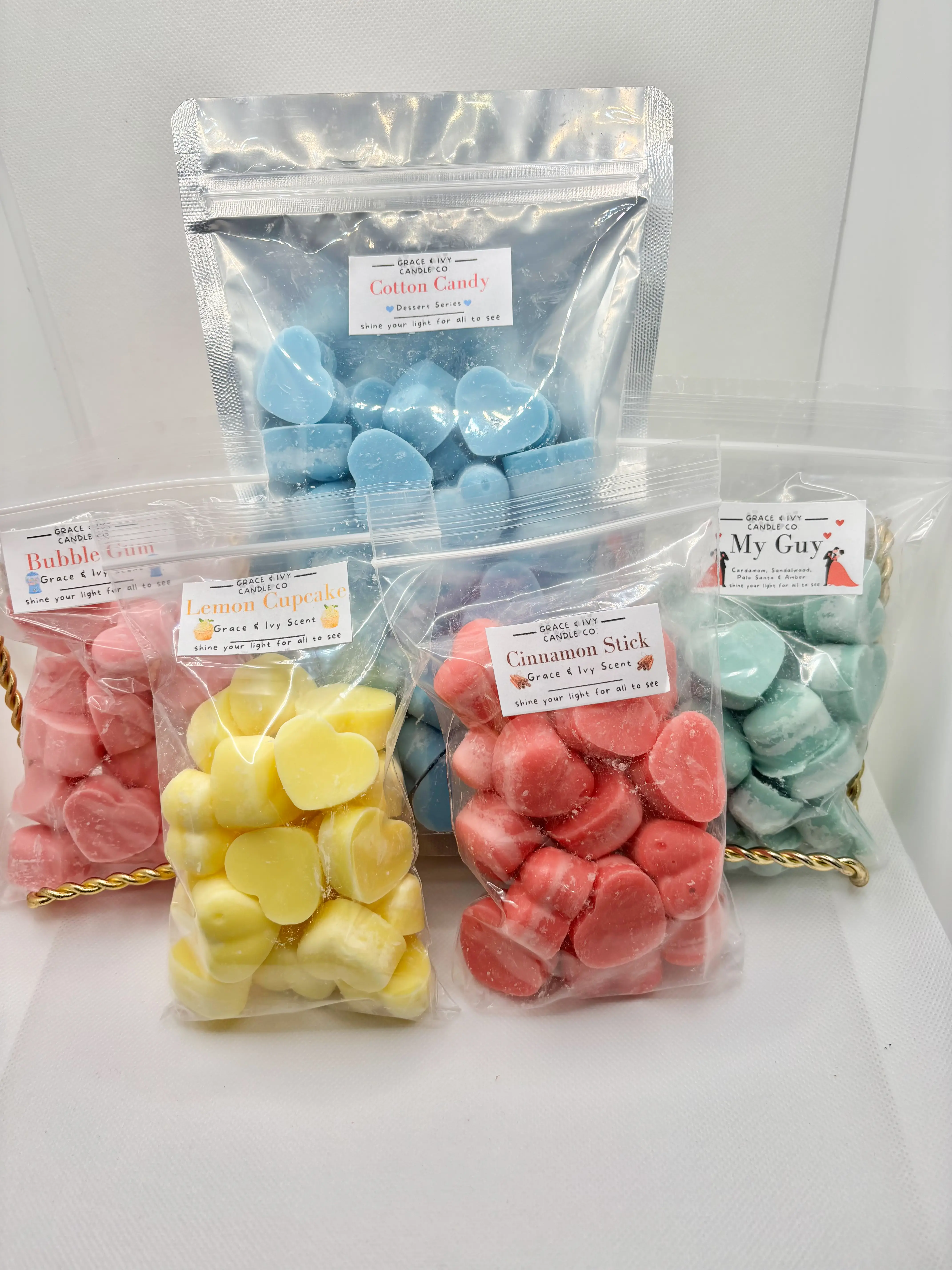 Medium and Large Wax Melt Heart Tart Bag