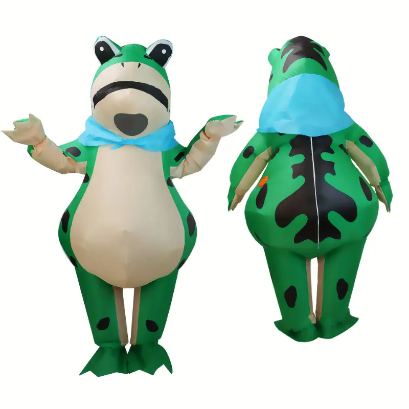 Adorable Funny Trendy Frog Design Inflatable Suit, Full Body Inflatable Cartoon Doll Outfit, Halloween Christmas LARP Party Supplies Photography Props, Stage Performance Accessories, Perfect Gift