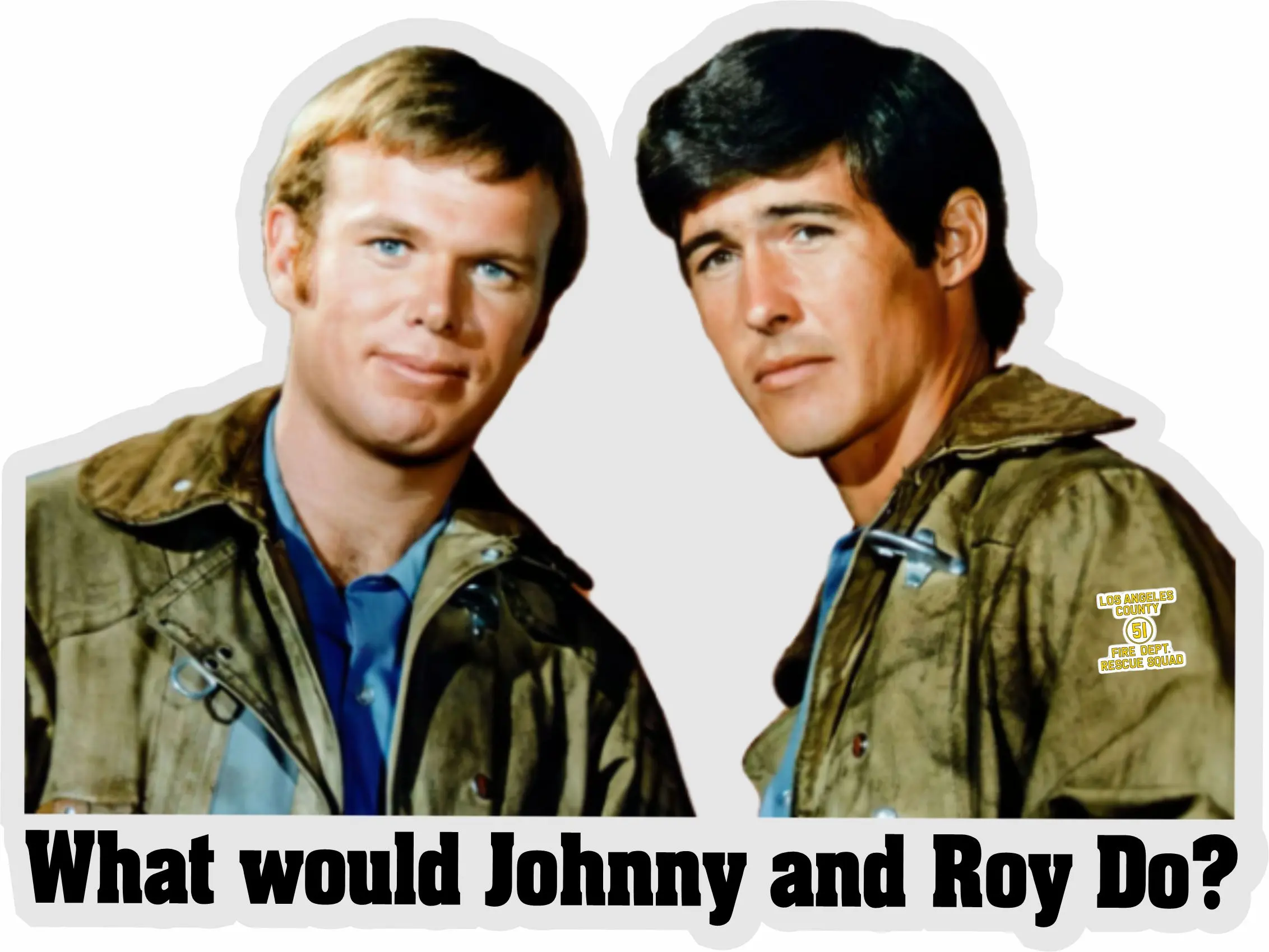 Power Creations Reflective Firefighters Automotive Decal - "What Would Johnny and Roy Do?" 3M Material, UV Laminate, Vinyl Truck Car Graphic Decal for Vehicles, 3"-20" Wide, Automotive Decals