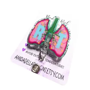RT Respiratory Therapist Badge Reel and ID Holder - Durable and Stylish