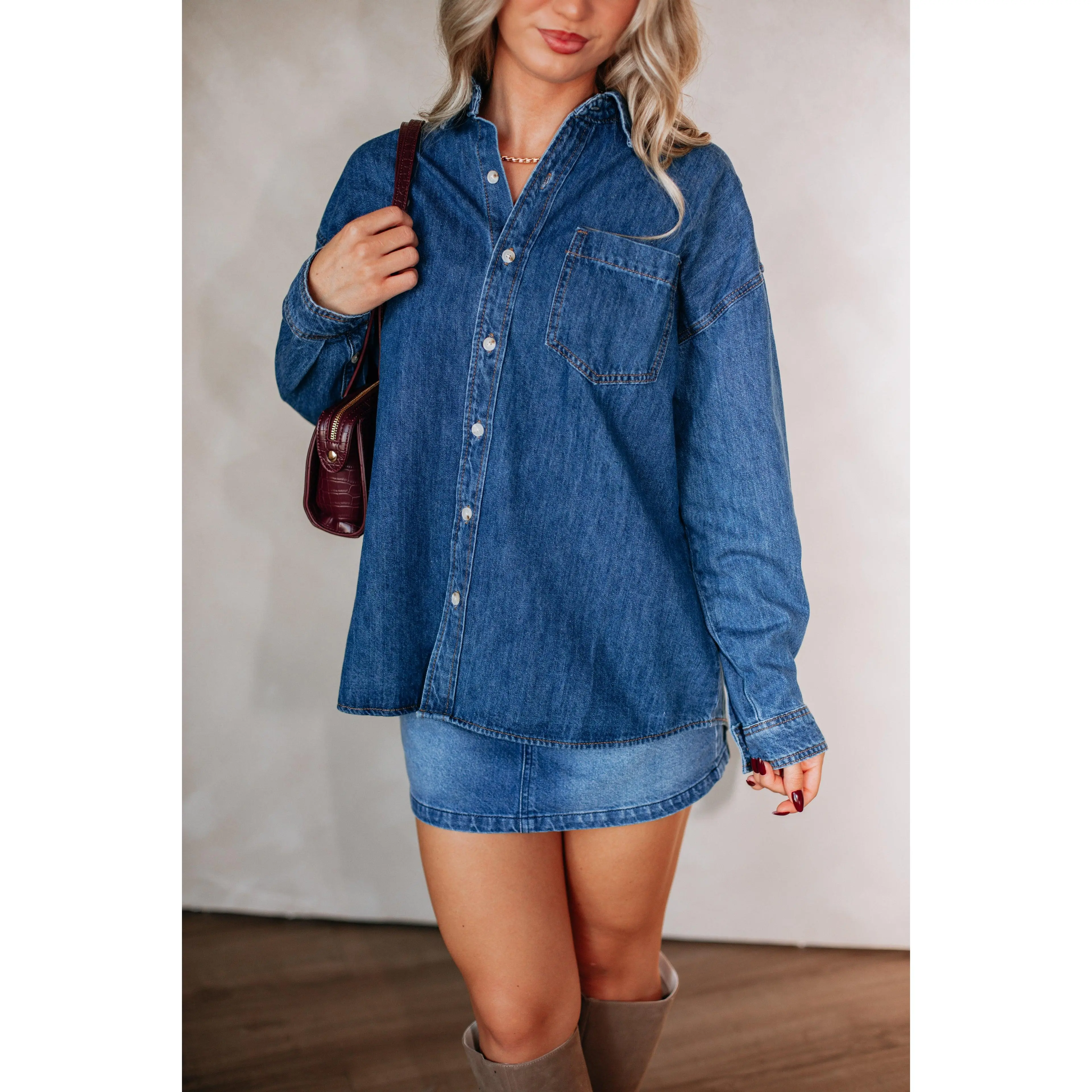 Jersie Denim Shacket