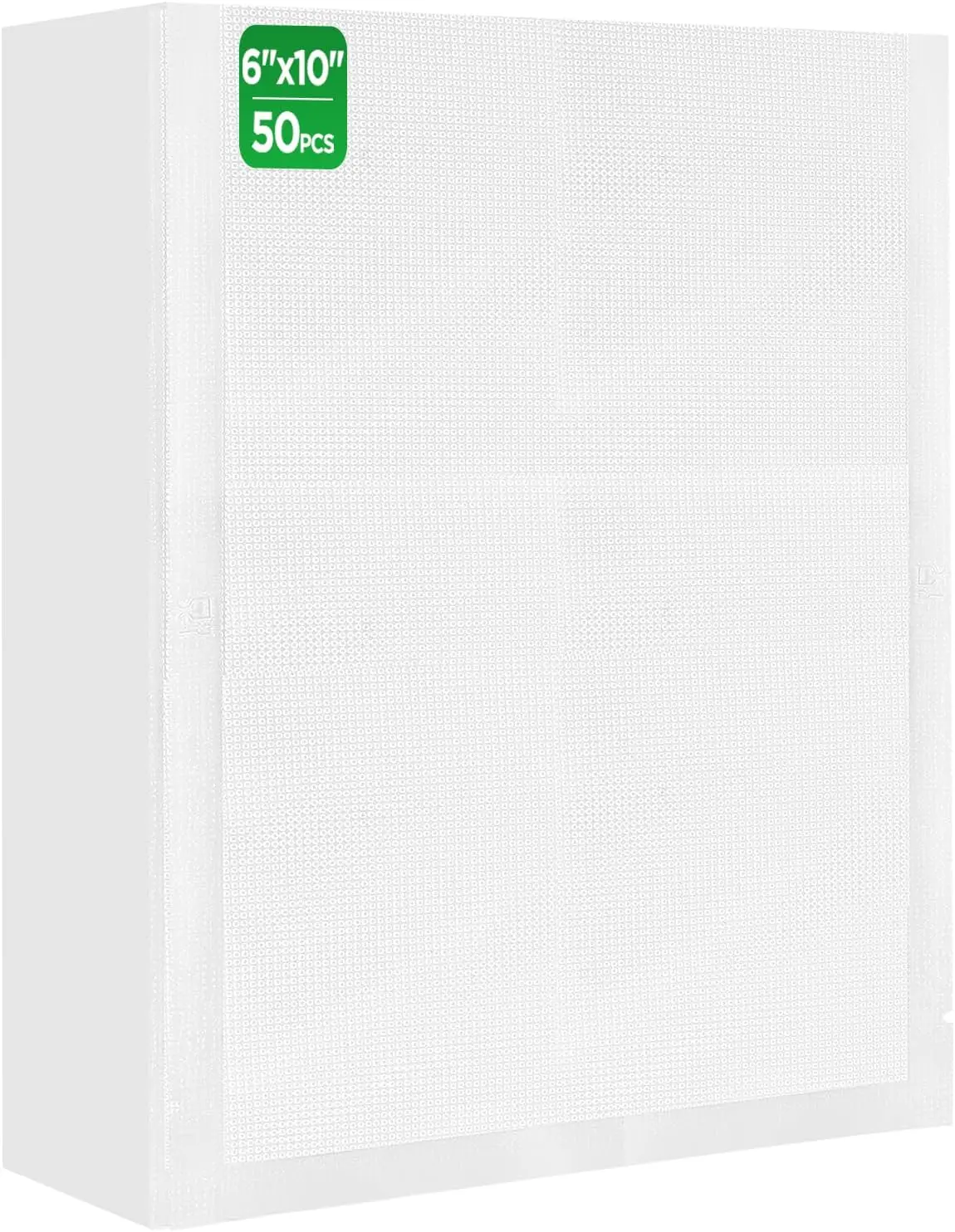 Vacuum Sealer Bags, 50 PCS 6"×10" Textured Vacuum Sealing Bags,Commercial Grade, BPA Free, Heavy Duty,Great for Food Storage Meal Prep or Sous Vide Cooking.