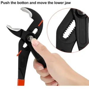 Quick Release Pump Pliers Set, Large & Small, Wide Jaw, Curved Jaws, Adjustable Lock, Clamps Nuts Bolts Pipes, Repair Tool Kit