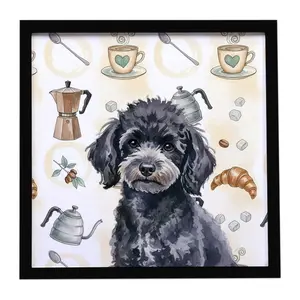 Carolines Treasures WDK7573MFP88 8 x 8 in. Toy Black Poodle Coffee Bar Framed Metal Print