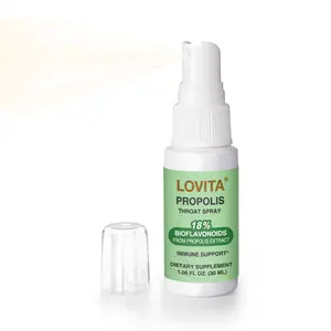 LOVITA Bee Propolis Throat Spray, Immune Support, 18% Bioflavonoids, Alcohol Free, 1 Fl Oz, Easy to Carry for Daily Wellness