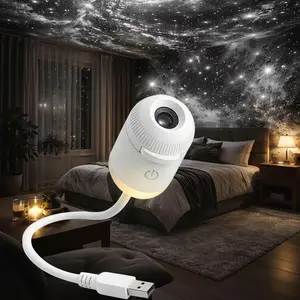Starry Sky Projector Lamp – USB Rechargeable Night Light, Dual-Mode, 360° Adjustable Projection, Soft Eye Protection, Ambient Sleep Light for Kids & Adults, Home Bedroom Decor