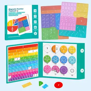 New Magnetic Fraction Playbook 2026 Upgraded Version Refrigerator Magnet for Elementary School Students K-3 Educational Tool with 40 Activities and Strong Magnets