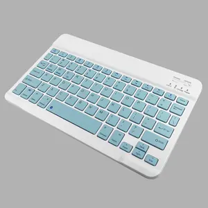 Macaron Blue Bluetooth Keyboard Ultra Slim Wireless Mini Keyboard for Students Cute Portable Rechargeable Keyboard for iPad Tablet Phone Aesthetic School Supplies Quiet Typing for Dorm and Library