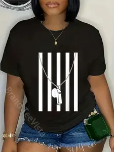 100% Cotton Unisex Referee Costume Ref Whistle Refereeing Linesman Umpire T-Shirt Vingate Printed Casual Round Neck T shirt