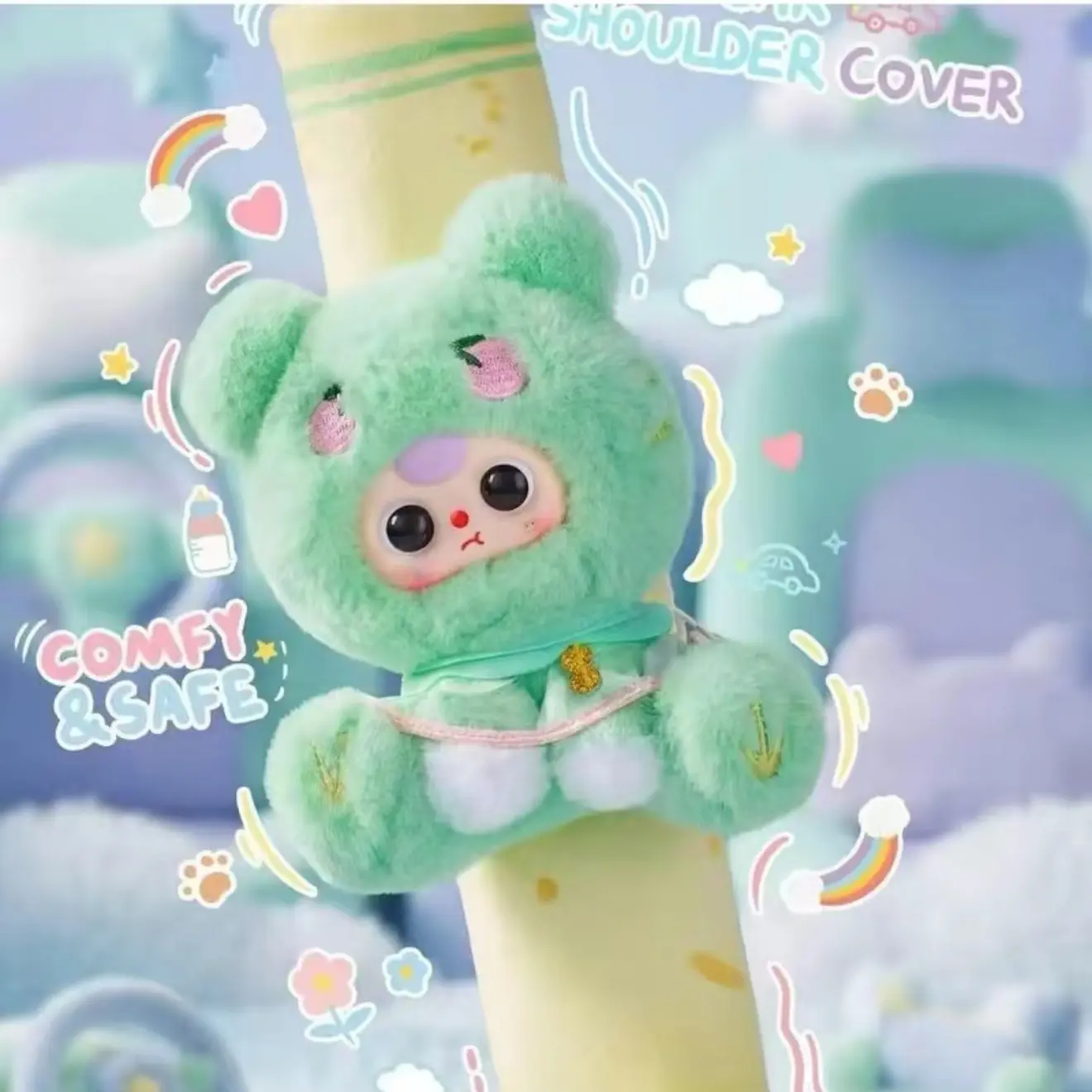 （022）- SEATBELT PLUSH  COVER BLIND BOX .Bunny Plush Dolls，Soft Furry Collectibles，Backpack or clothing decoration，Stuffed Animal