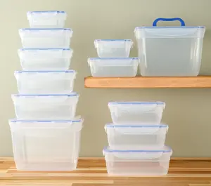 12-Pc Nestable Rectangle Storage Set w/ (2) Handle Lids
