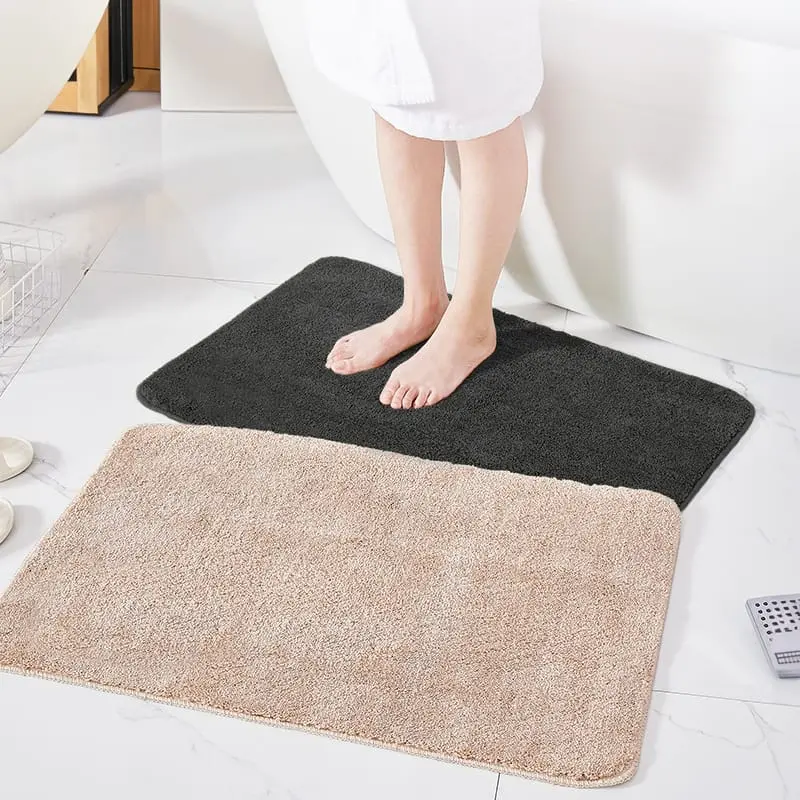 Non-Slip Microfiber Bathroom Entry Mat - Household Textile Bath Accessory with Dirt Prevention for Home Use