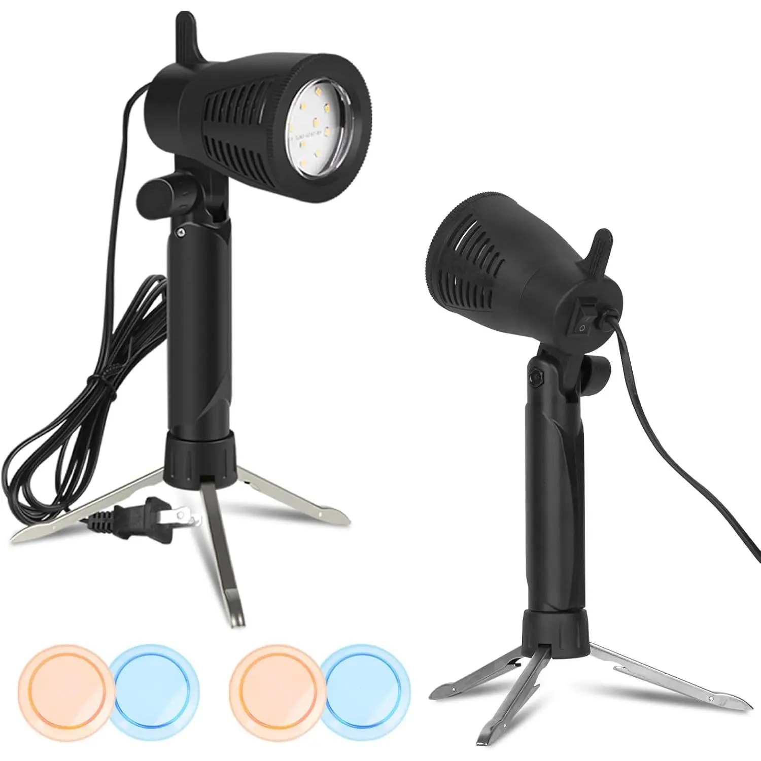 Photography LED Continuous Light Lamp 5500K Portable Camera Photo Lighting for Table Top Studio - 2 Sets