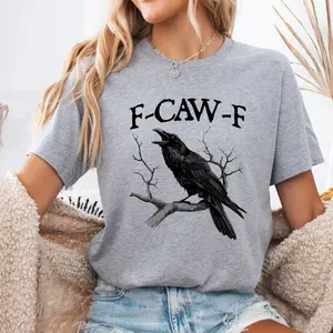 Funny Crow T-Shirt: Moonlit Raven Design, Autumn Style