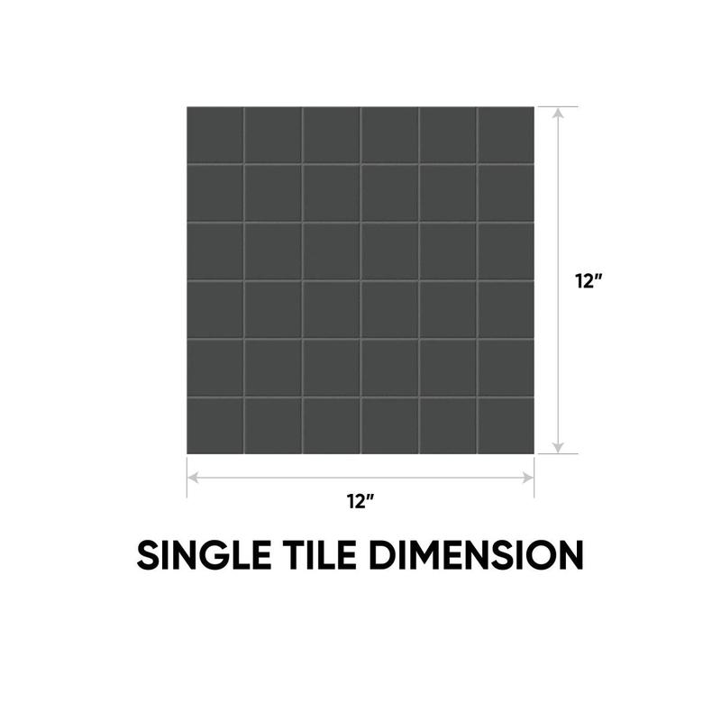 12 x 12 in. Soho Retro Black Matte Unglazed Porcelain Mosaic