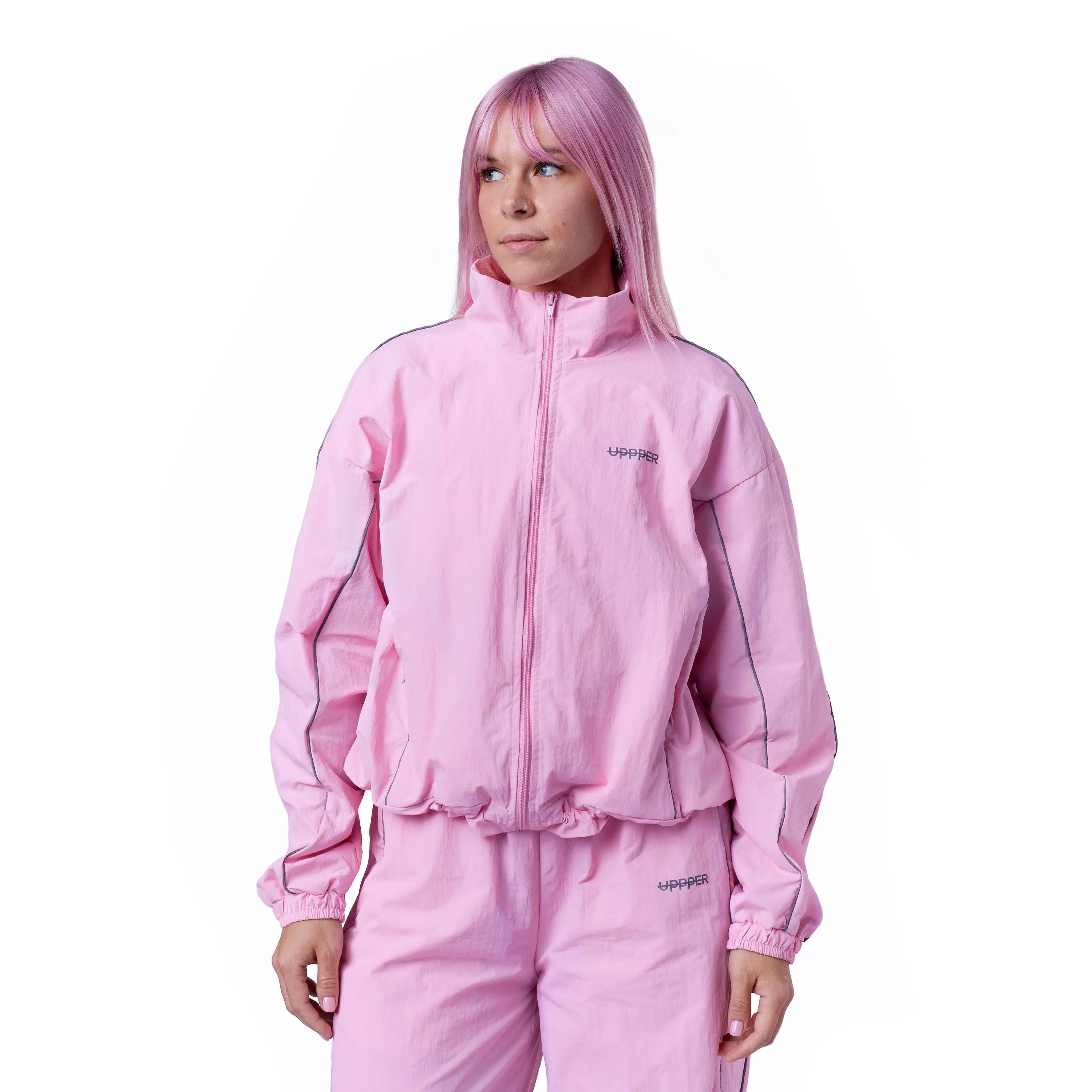 UPPPER Track Jacket Pink | Premium Fitness Gear + Apparel Track Top Jacket Fitness Outerwear