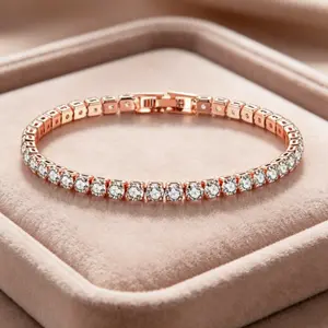 Simple Elegant Single Row Zircon Bracelet, Available in 2mm/3mm/4mm, Unisex for All Occasions
