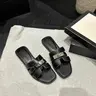 ReneChristine Women's Square Toe Flat Slide Sandals - Metallic Buckle, 3 Classic Color Options, Rubber Sole, Soft Padded, Slip-Resistant, Water-Resist Wear, Walking Shoes for Summer Casual Daily Use