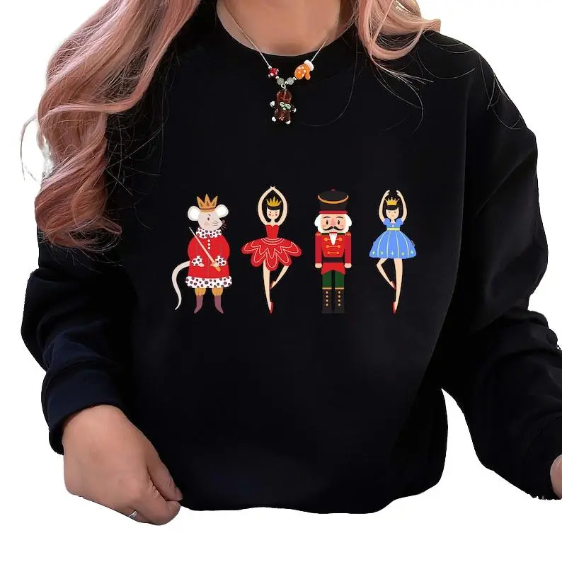 Christmas Nutcracker Sweatshirt, Christmas Family Matching Sweatshirt, Sugar Fairy Printed Jumper, Xmas Adults Kids Jumper, Christmas Gifts