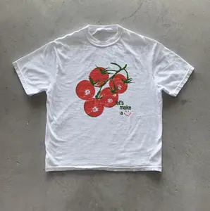 y2k Tomato T-Shirt, Cottagecore Tee, Graphic Tees Gothic Grunge Y2k Emo Scene Amity Affliction Style Clothes Men Women Streetwear
